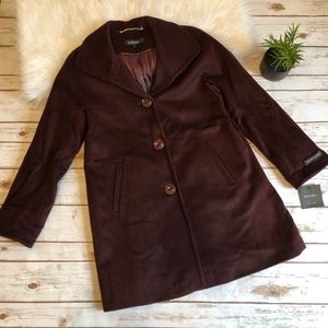 NWT Ellen Tracy angora blend coat